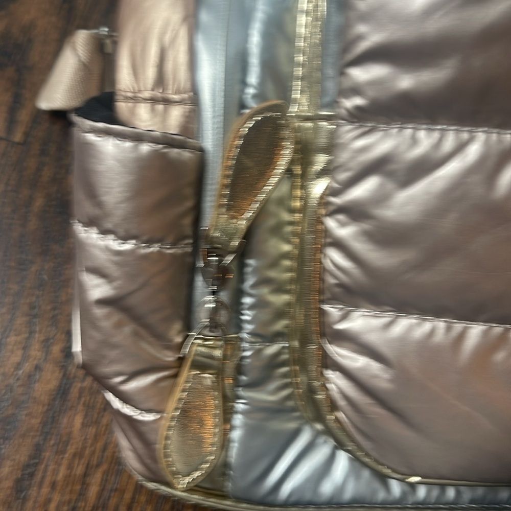 Puffer Backpack- Silver/Rose Gold Back pack. Bari Lynn brand - Picture 9 of 16